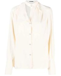 Jil Sander - Overhemden ,Overhemd Met Lange Mouwen En Knopen - Lyst