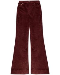 Rag & Bone - Broeken ,Rood ,Ribfluwelen Broek Met Uitlopende Pijpen - Lyst