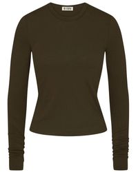 ÉTERNE - Fitted Crewneck Long Sleeve T-Shirt - Lyst