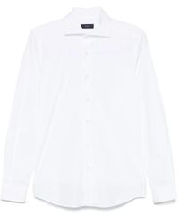 Fay - Overhemden ,Wit ,Katoen Witte Regular Fit Overhemd Popeline Katoen - Lyst