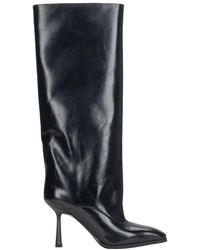 ESTRO - Schwarze lacklederstiefel - Lyst