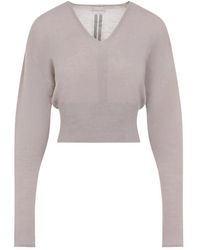 Rick Owens - Truien & Vesten ,Roze ,Wol V Cropped Top - Lyst