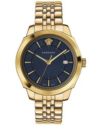 Versace - Oro classico acciaio quadrante blu orologio - Lyst