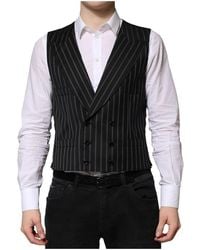 Dolce & Gabbana - Kostuums ,Zwart ,Wol Zwart Wol Formeel Jurk Vest - Lyst