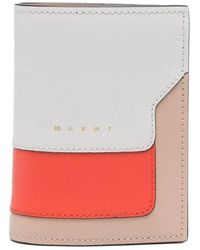 Marni - Portafoglio bi-fold con logo in rilievo e design a blocchi di colore - Lyst