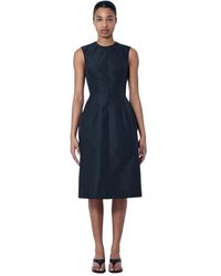 Jil Sander - Mouwloze Gestructureerde Midi Jurk - Lyst