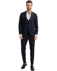 MULISH - Kostuums ,Blauw ,Leer Single-Breasted Drop 4 Suit - Lyst
