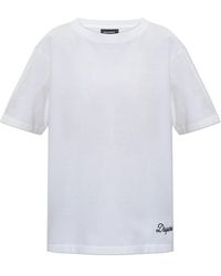 DSquared² - Tops ,Wit ,Katoen Logo T-Shirt - Lyst