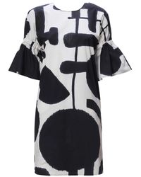 Manila Grace - Popeline macropois kleid mit gerafften ärmeln ila grace - Lyst