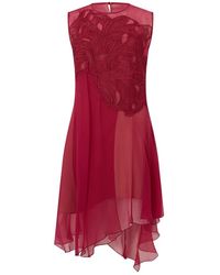 Alberta Ferretti - Kleedjes ,Rood ,Polyester Elegante Rode Jurk Zonder Mouwen - Lyst