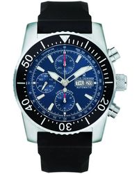 Revue Thommen - Accessoires ,Zwart ,Diver Day Date Silicone Horloge - Lyst