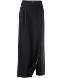 Riani - Broeken ,Zwart ,Polyester Cropped Broek Met Afneembare Rok - Lyst
