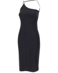 Coperni - Kleedjes ,Zwart ,C-Logo One Shoulder Dress - Lyst
