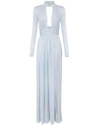 Elisabetta Franchi - Carpet Kleid Aus Cupro-Jersey Mit Drapierungen - Lyst
