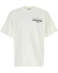 Ferragamo - Tops ,Wit ,Katoen Katoenen T-Shirt - Lyst