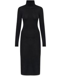 DIESEL - Kleedjes ,Zwart ,Wol M-Alinesa Turtleneck Jurk - Lyst