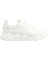 Emporio Armani - Weiße sneakers mit logo-gummisohle - Lyst