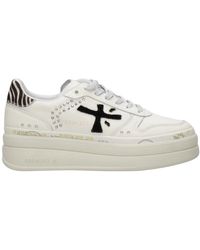 Premiata - Schoenen ,Wit ,Leer Witte Sneakers Met Pony Skin Details - Lyst