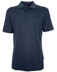 HUGO - Lyocell Polo-Shirt Mit Besticktem Logo Blau - Lyst