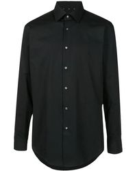 HUGO - Overhemden ,Zwart ,Katoen Slim Fit Stretch Poplin Overhemd - Lyst