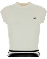 Autry - Gebreide Vest Met Streepdetails - Lyst