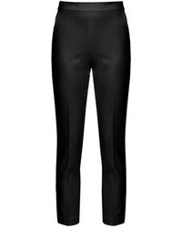 Pinko - Broeken ,Zwart ,Polyester Zwarte Rechte Pijpen Broek - Lyst
