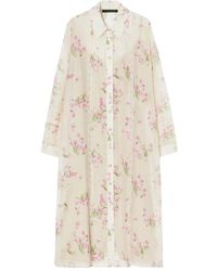 Marina Rinaldi - Romantisches Blumenkleid Aus Baumwolle Und Seide - Lyst