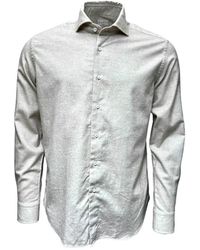 Xacus - Luxuriöses flanellhemd in silbergrau,luxuriöses flanellhemd mit kaschmir,weiches flanell baumwolle kaschmir hemd - Lyst