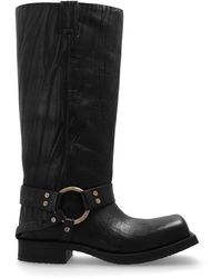 Acne Studios - Leather Biker Laarzen - Lyst