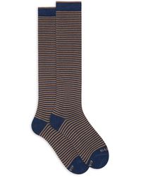 Gallo - Long Cotton Windsor Stripe Socks - Lyst