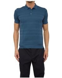 Corneliani - Tops ,Blauw ,Katoen Klassiek Polo Shirt Voor Mannen - Lyst