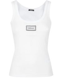 Versace - Tops ,Wit ,Katoen Tanktop - Lyst