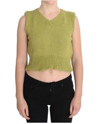 Pink Memories - Elegante Groene Mouwloze Gebreide Vest - Lyst