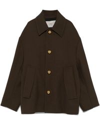 Ami Paris - Bruine Wol Casual Jas - Lyst