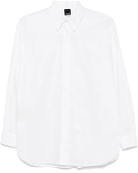 Pinko - Overhemden ,Wit ,Witte Button-Up Shirt Met Box-Pleat Detail - Lyst