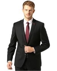 Roy Robson - Jassen ,Zwart ,Wol Slim Fit Stretch Jas - Lyst
