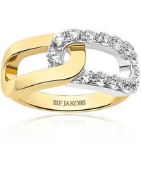 Sif Jakobs Jewellery - Capizzi due goldring mit zirkonia - Lyst
