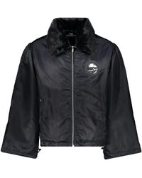 Random Identities - Jassen ,Blauw ,Polyester Jas Met Afneembare Kraag Van Imitatiebont - Lyst