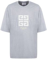 Givenchy - Geripptes Baumwoll-T-Shirt Mit Rundhalsausschnitt - Lyst