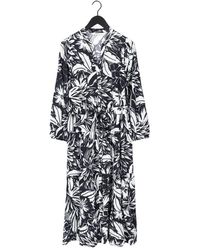 Summum - Kleedjes ,Zwart ,Katoen Maxi Jurk Two Tone Flower - Lyst