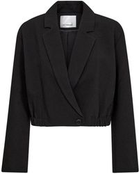 co'couture - Jassen ,Zwart ,Leer Getailleerde Blazer - Lyst