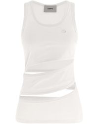 Coperni - Tops ,Wit ,Katoen Spiral Tank Top - Lyst