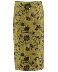 Ermanno Scervino - Bloemen Paillet Lange Rok - Lyst