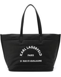 Karl Lagerfeld - Schwarze nylon tote tasche - Lyst