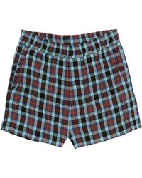 NAMACHEKO - Ondergoed ,Veelkleurig ,Leer Leonida Shorts Met Ruitpatroon - Lyst