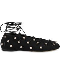 Moschino - Nieten Schwarze Flache Schuhe Italien - Lyst