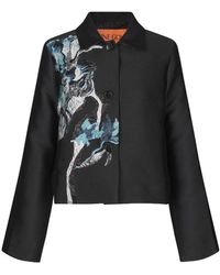 Stine Goya - Jassen ,Zwart ,Organza Chique Jacquard Jas Met Stof - Lyst
