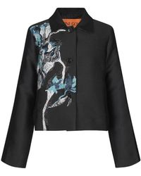 Stine Goya - Jassen ,Zwart ,Organza Chique Jacquard Jas Met Stof - Lyst
