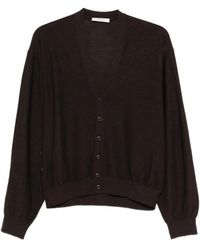 Lemaire - Truien & Vesten ,Bruin ,Wol V-Hals Cardigan - Lyst