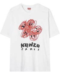 KENZO - T-shirt e polo ricamate floreali - Lyst